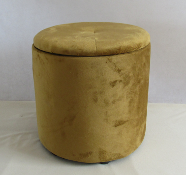 YR21032722 Zhengheshun Bedroom furniture storage round stool in brown velvet