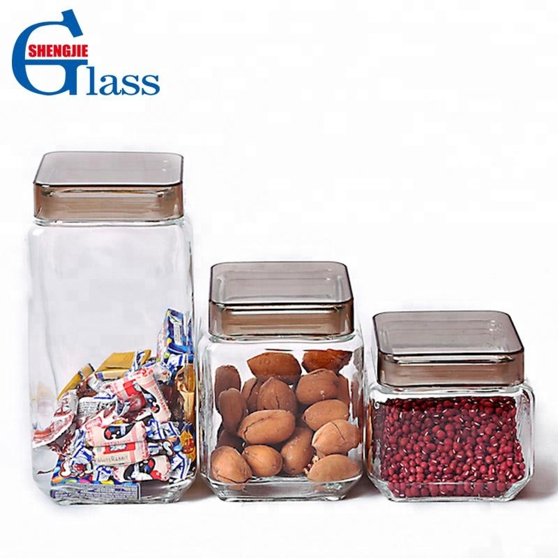 Wholesaler Lucid Airtight Square Glass Stash Jar