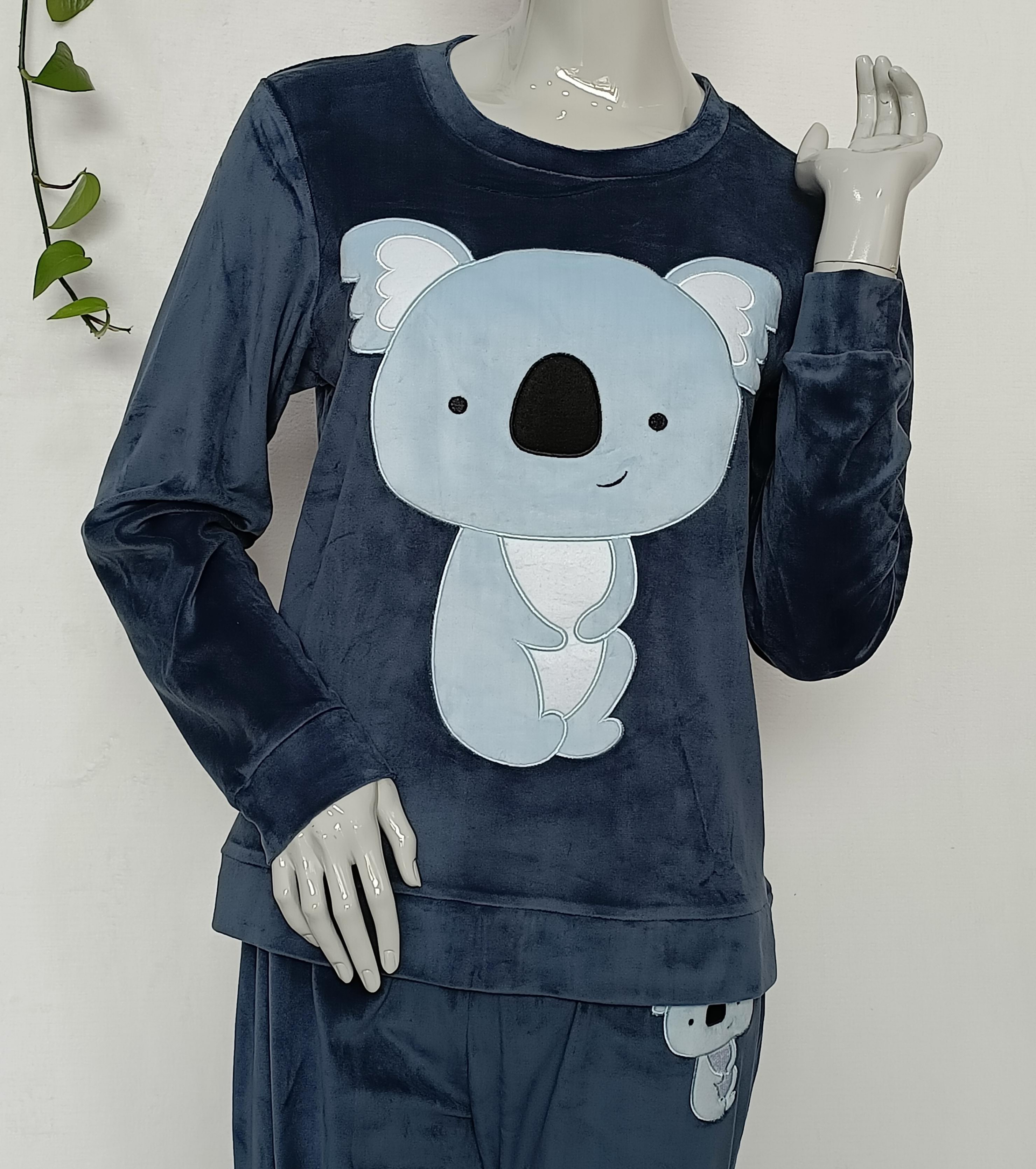 Ladies super soft koala EMB Pyjamas set