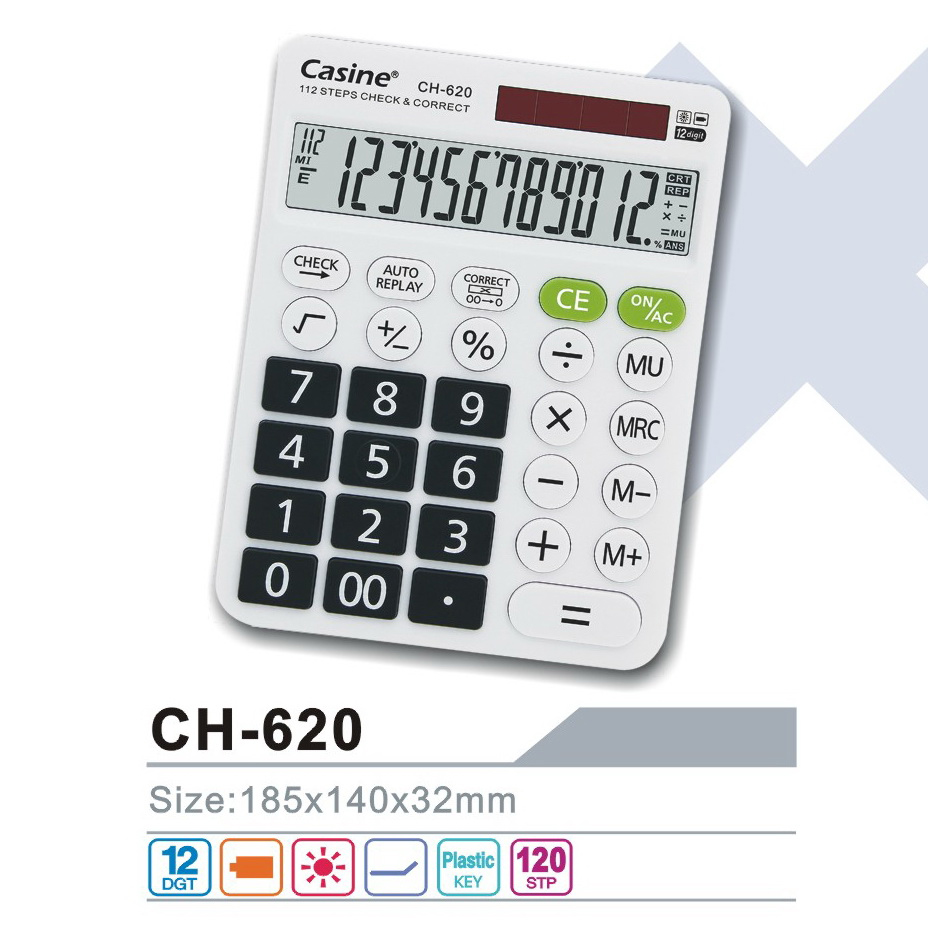 CH-620 - 12-digit Check& correct calculator desktop calculator-Casine