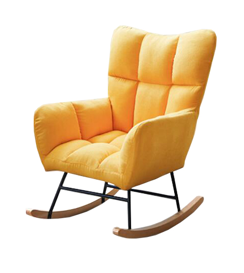 hot selling glossy velvet seat iron tube powder coating lazy swing rocking chair