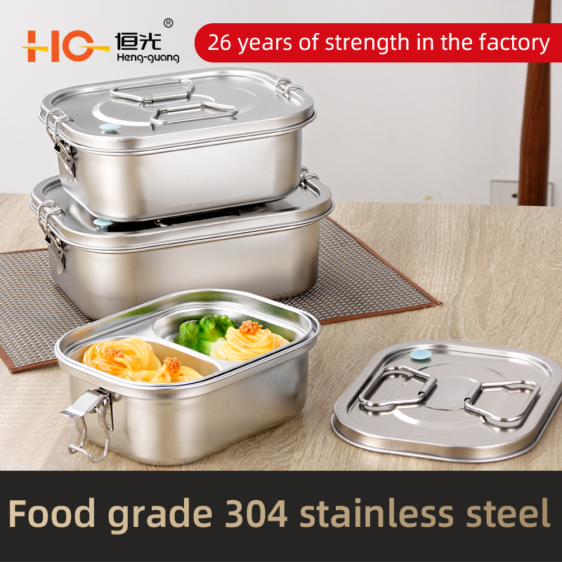 New 304 Stainless steel lunch box ECO-friendly Plastic-Free Quality Buckle & Silicone Seal Leakproof amazon