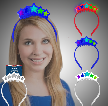 Neonglo K32388--B-PA Party Item Patriotic LED Star Headband