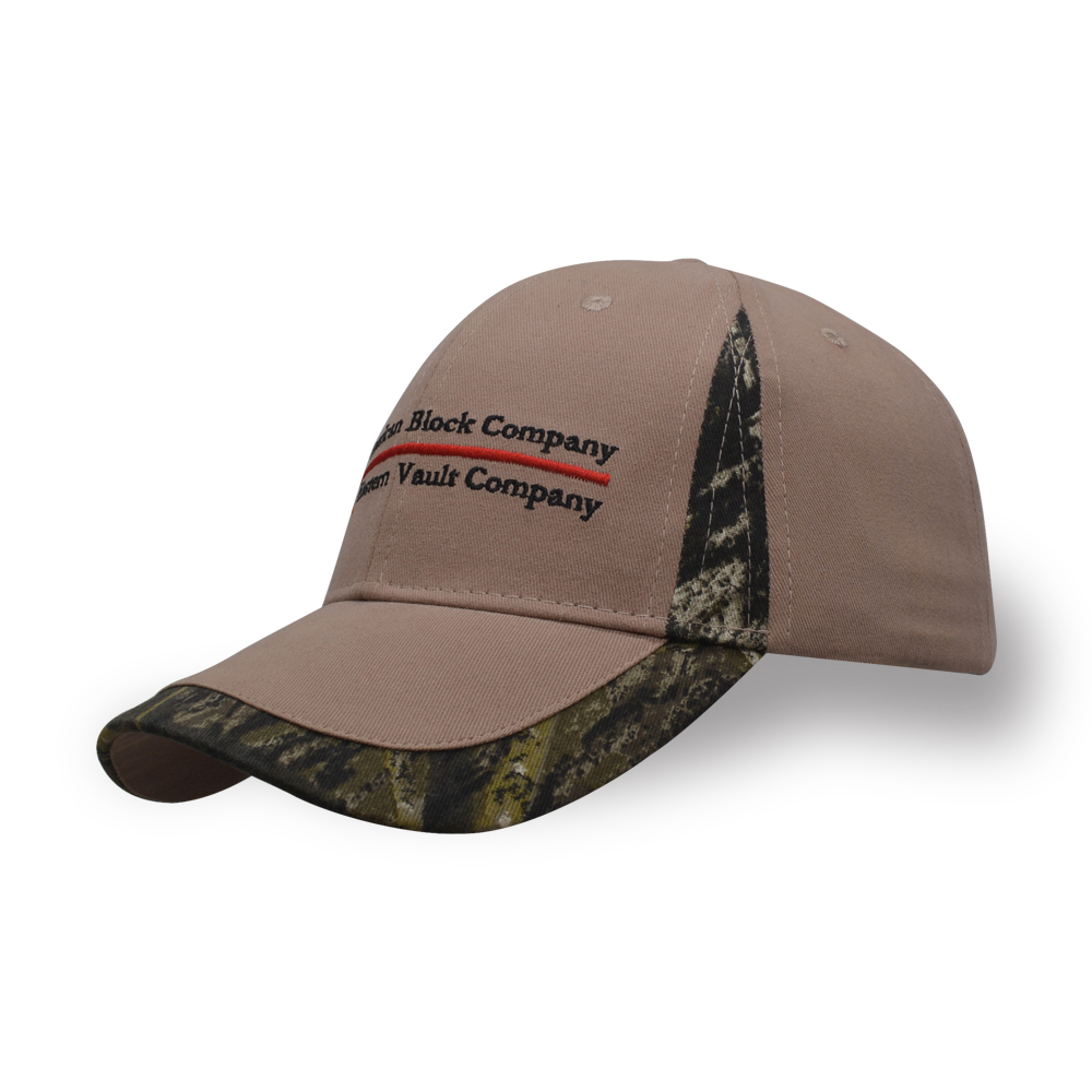6 panel embroidery brushed cotton twill camouflage connected embroidery binding baseball cap