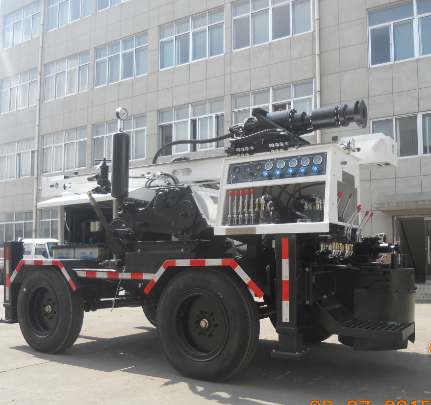 260m depth trailer DTH water well drilling rig with air compressor and mud pump
