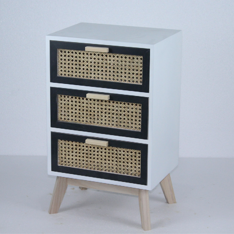 3 Drawers Rattan furniture craft room floor storage cabinets