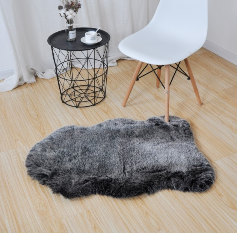 Luxury long pile fake fox fur mat faux fox flooring carpet 2*3ft thick smooth tipped color imitation fox fur rug