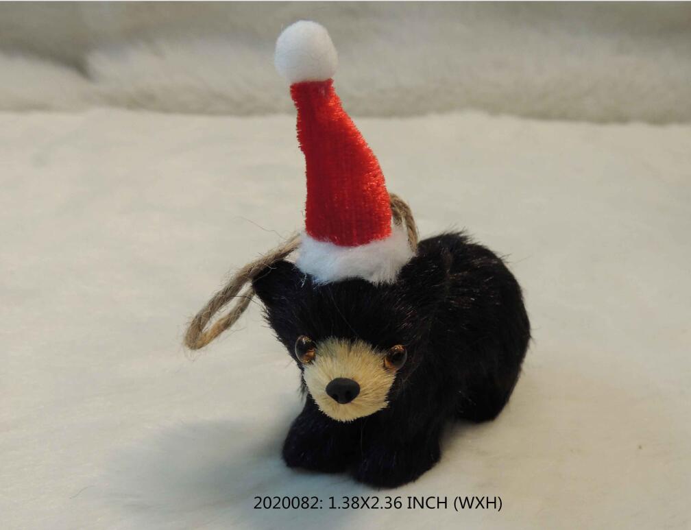 Black with Christmas hat