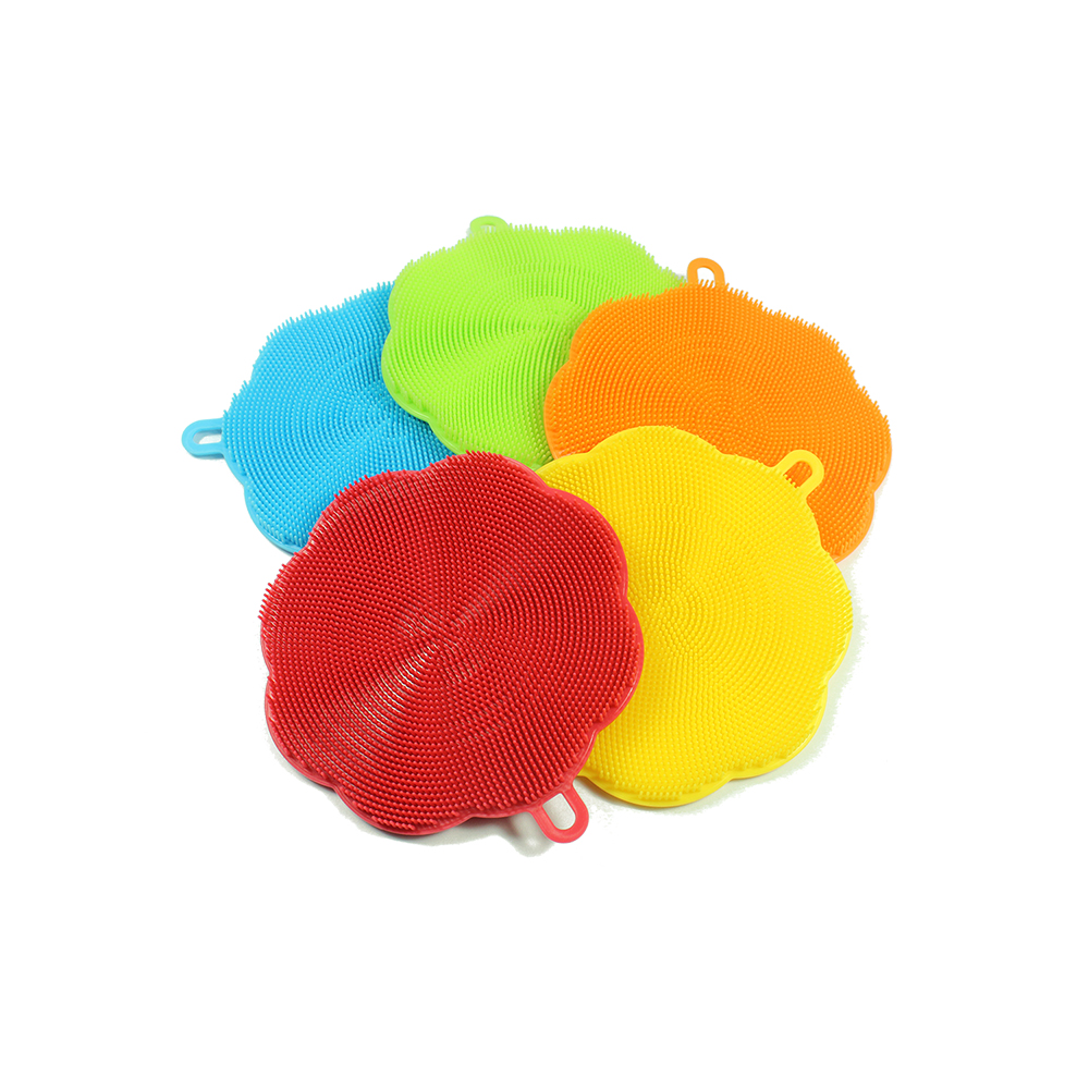KASU WP002 Flower Shape Silicone Sponge Dishes Cleaning Brush