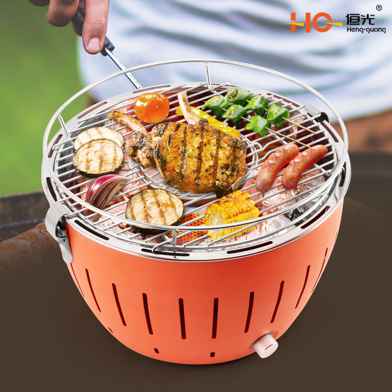 Hengguang patented turbo stainless steel grill portable outdoor grill grill smokeless charcoal grill Korean BBQ grill BBQ