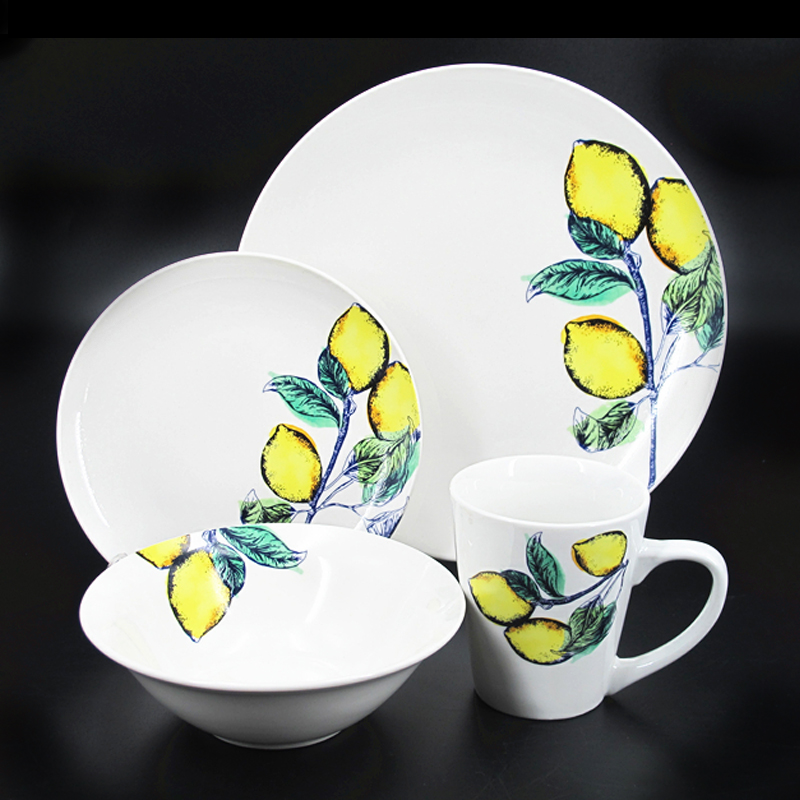 16pc decal porcelain dinnerware