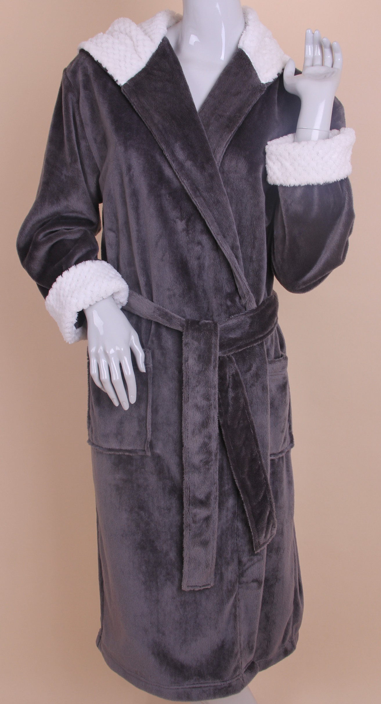 Ladies super soft velvet robe
