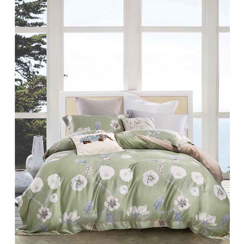 Redsun Textile Multi-color Flower Printing Tencel Duvet Cover Set With Pillow Cases