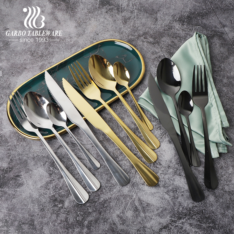 Elegant hand polished 24pcs restaurant cutlery set cheap dinnerware flatware set