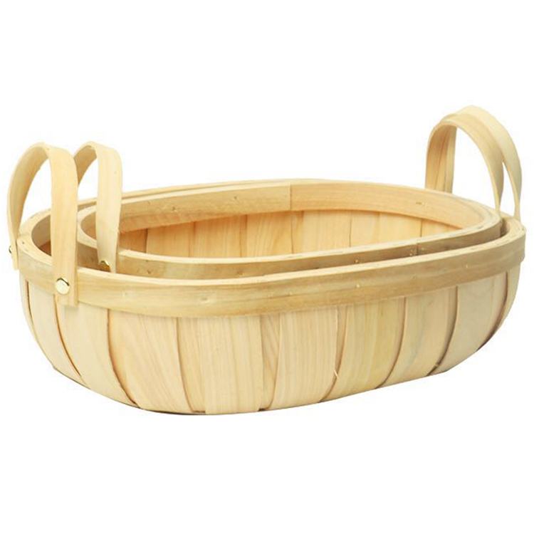 Kingwillow Wholesale cheap handmade rectangular wood storage box wooden desk file storage bin wood storage basket.gift basket,fruit basket