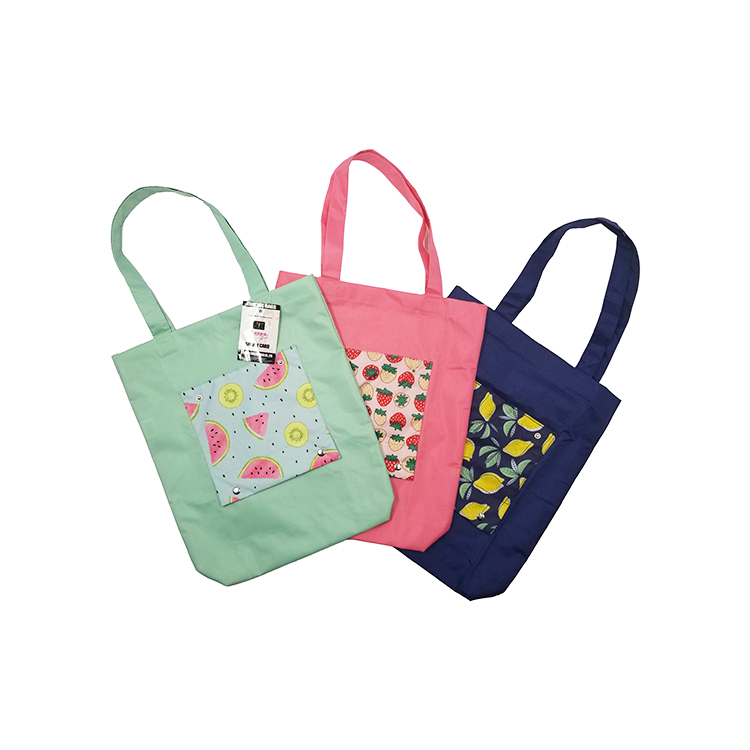 Polyester handbag with pocket