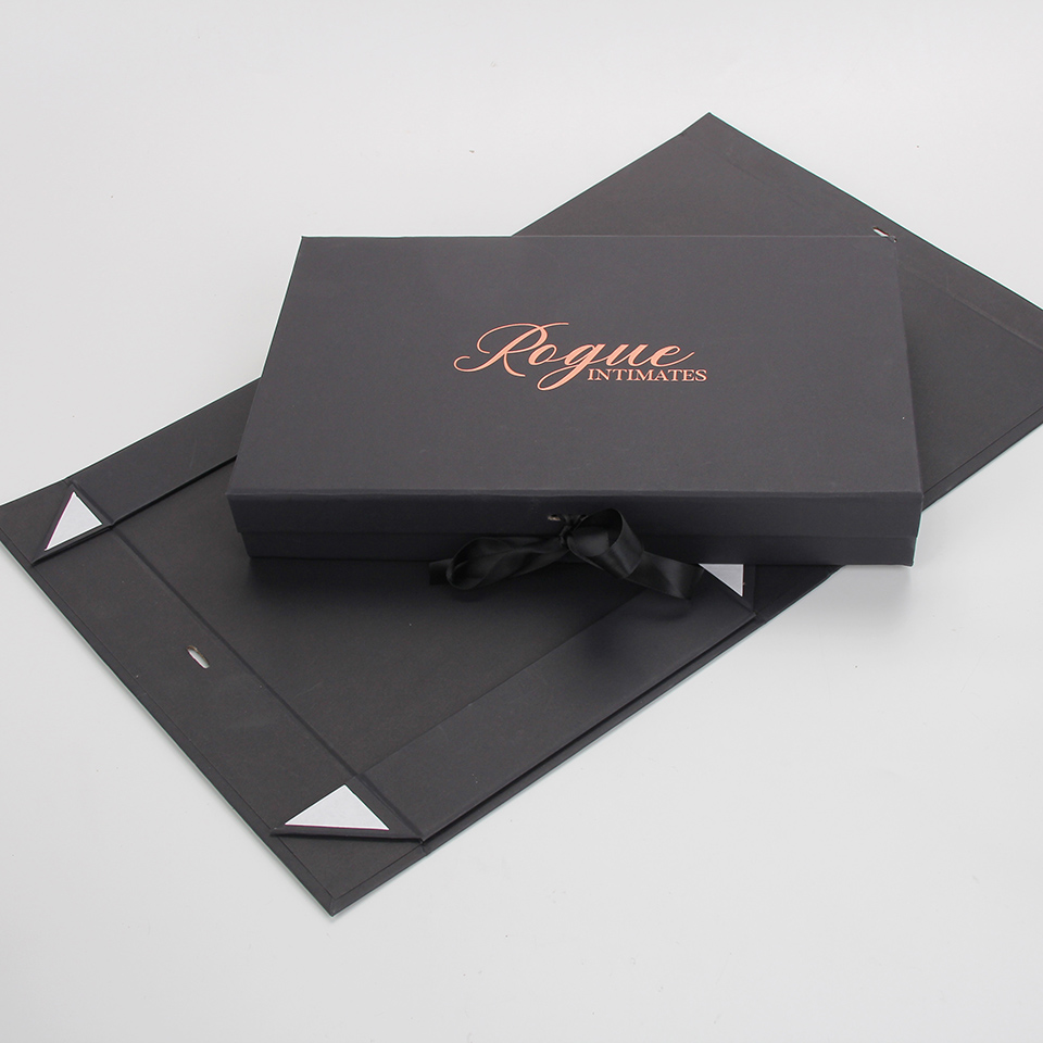 Sinicline custom folded paper box with custom logo and ribbon