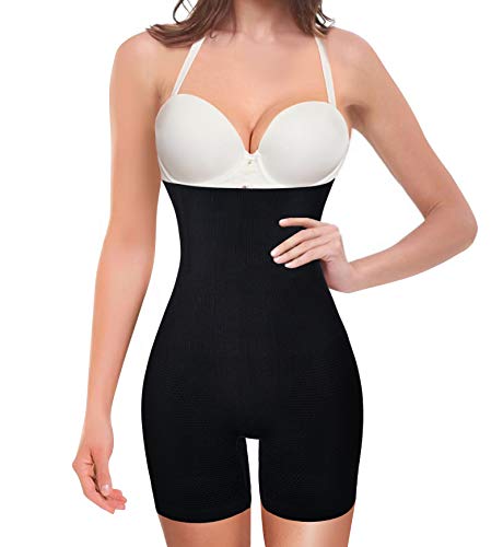 Womens Shapewear Tummy Control Shorts Brilliance High-Waist Panty Mid-Thigh Body Shaper Bodysuit