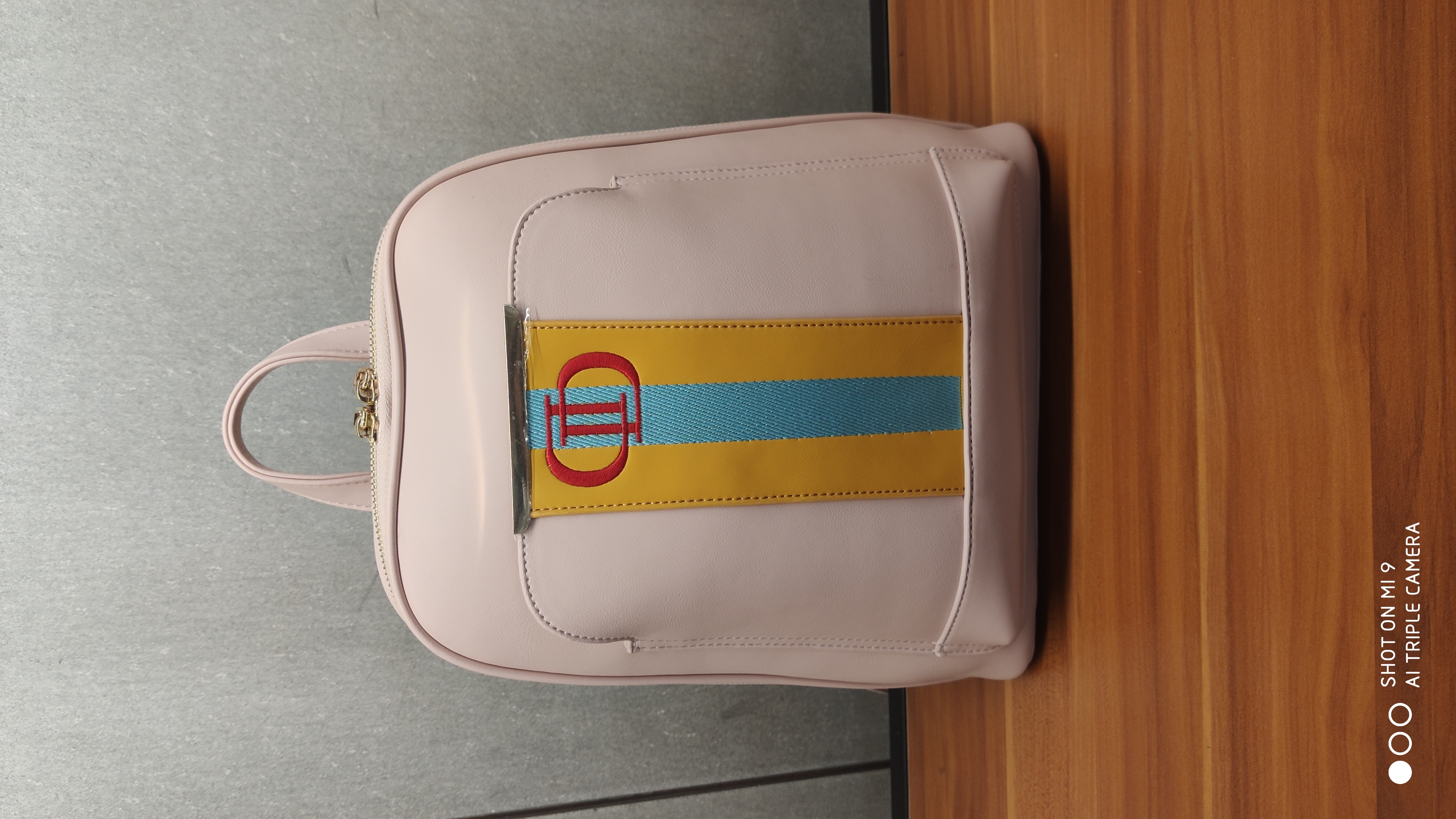 shiling leather--customized color contrast backpack