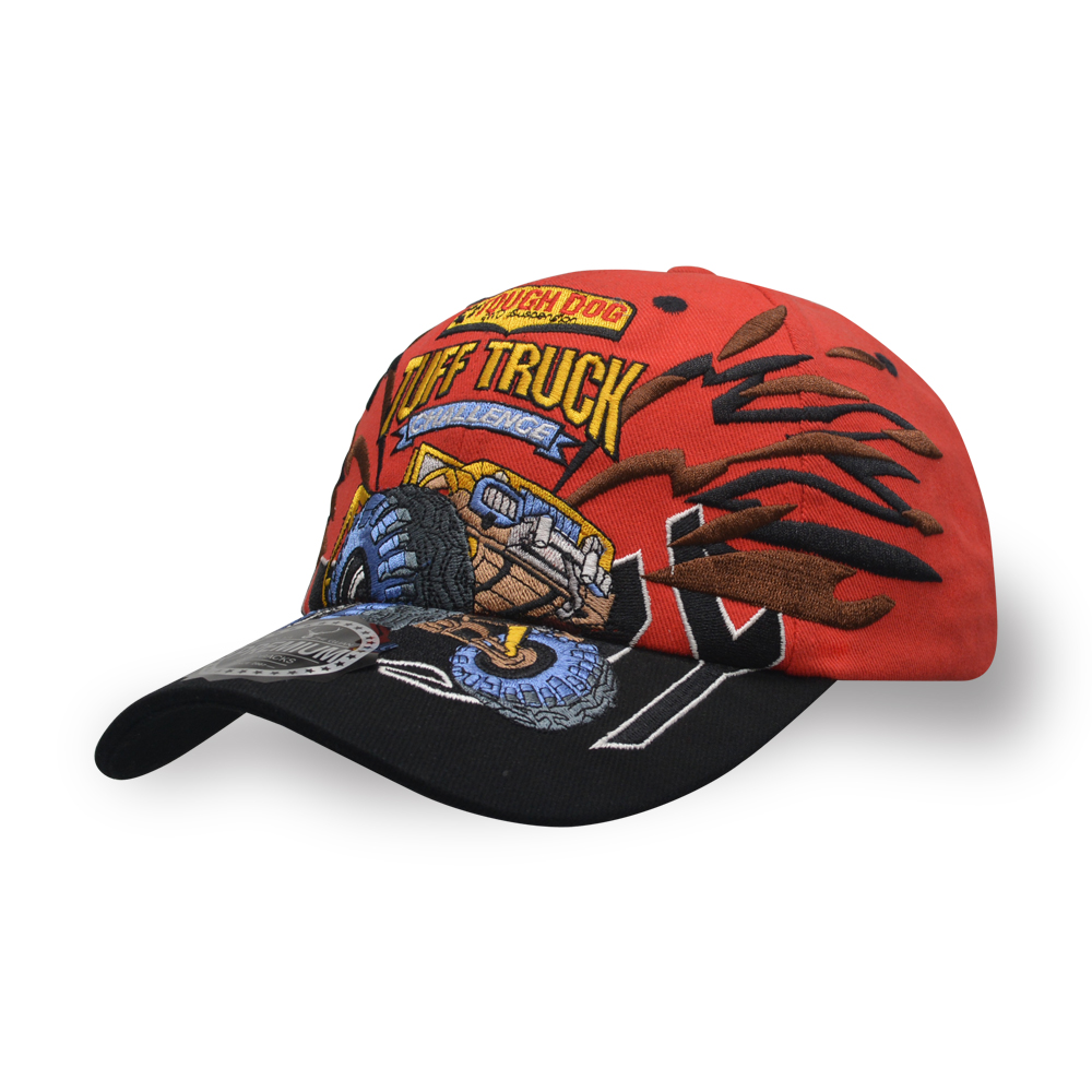 6 panel connected embroidery brushed cotton twill baseball cap