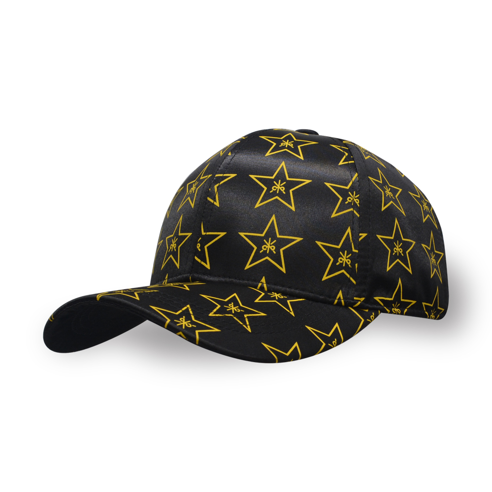 6 panel printing silk fashion baseball cap