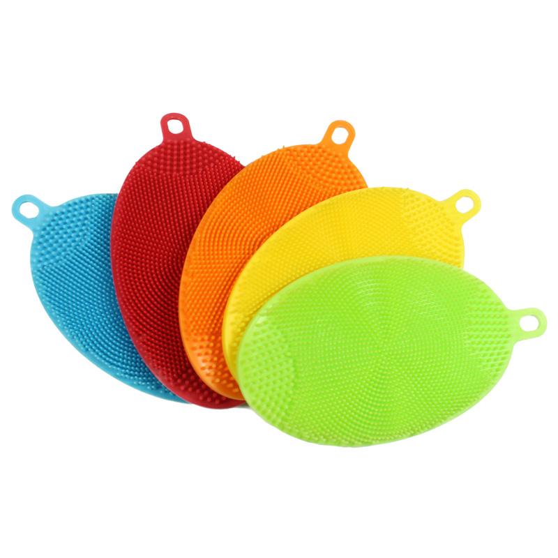 KASU WP003 Oval Shape Silicone Sponge Dishes Cleaning Brush