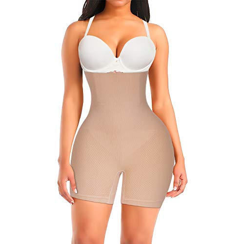 Womens Shapewear Tummy Control Shorts Brilliance High-Waist Panty Mid-Thigh Body Shaper Bodysuit