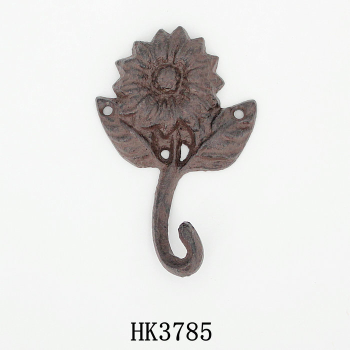 Cast iron sunflower hook