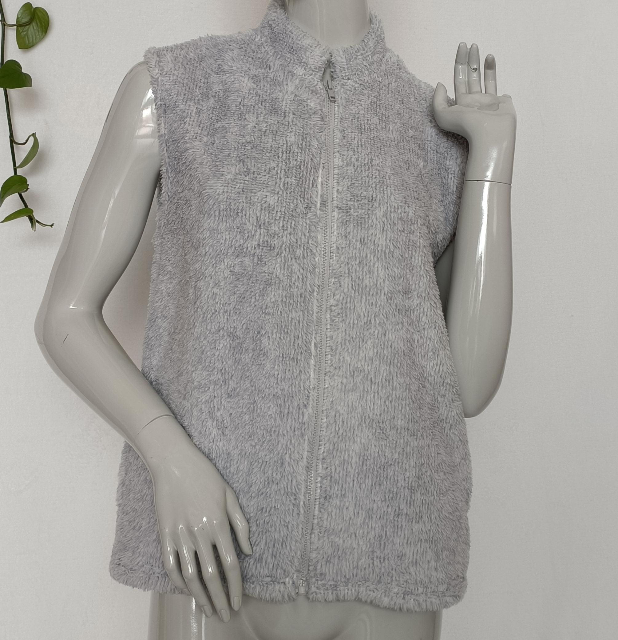 Ladies plush zip vest