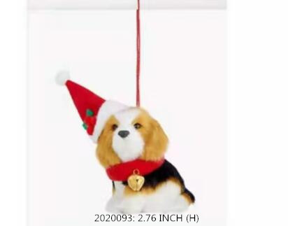 Little dog with Christmas hat
