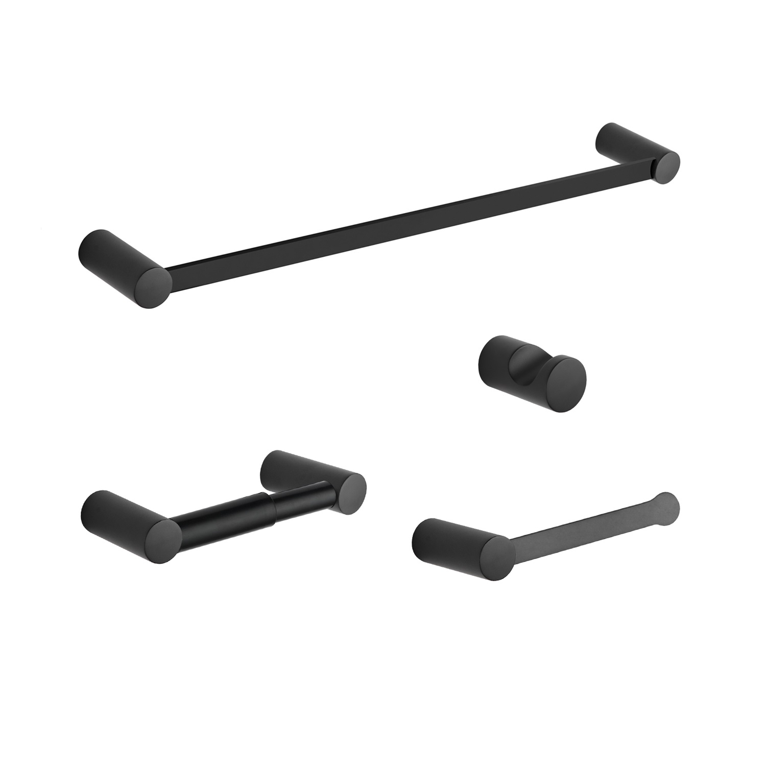 4 pieces black bathroom sanitary modern design bathroom accessories set