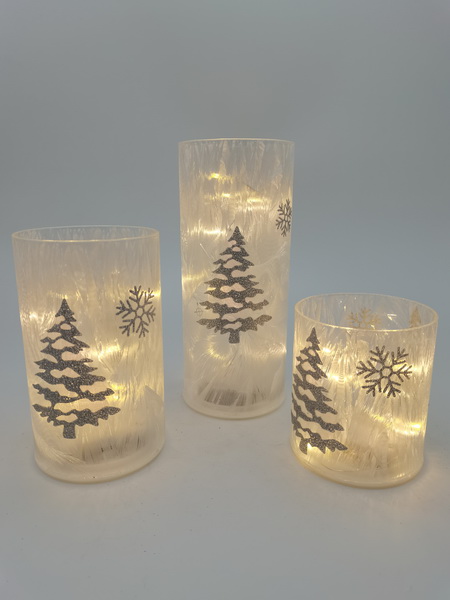 LED Charistmas Glass Cylinder Lamp