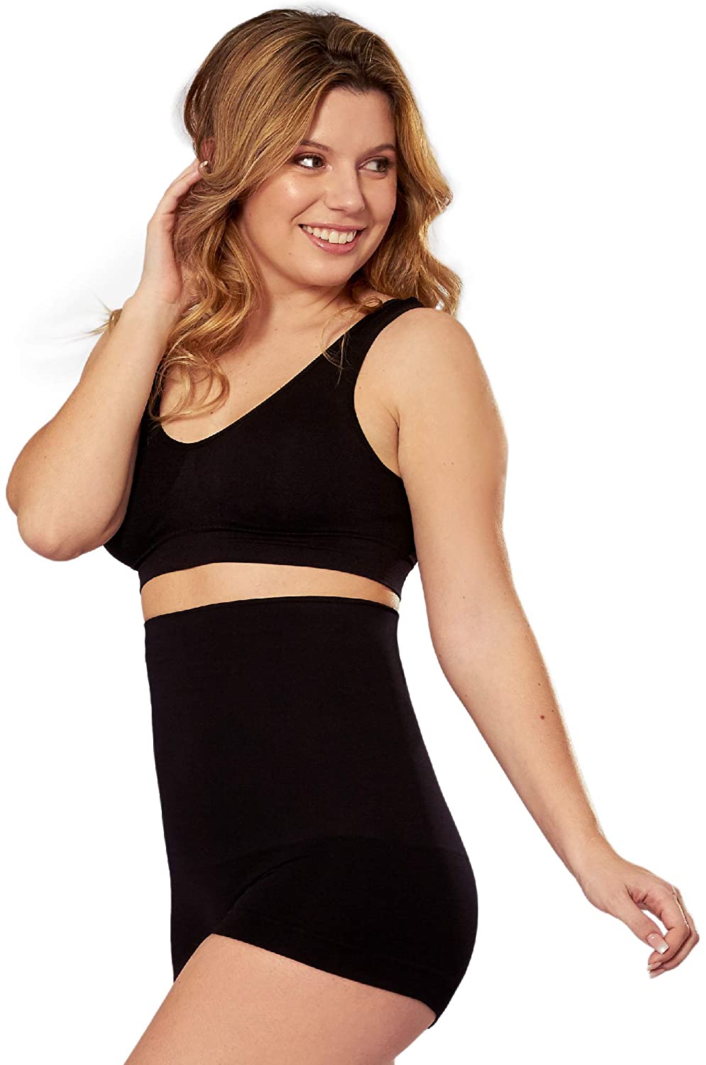 Womens Shapewear Tummy Control Shorts Brilliance High-Waist Panty Mid-Thigh Body Shaper Bodysuit