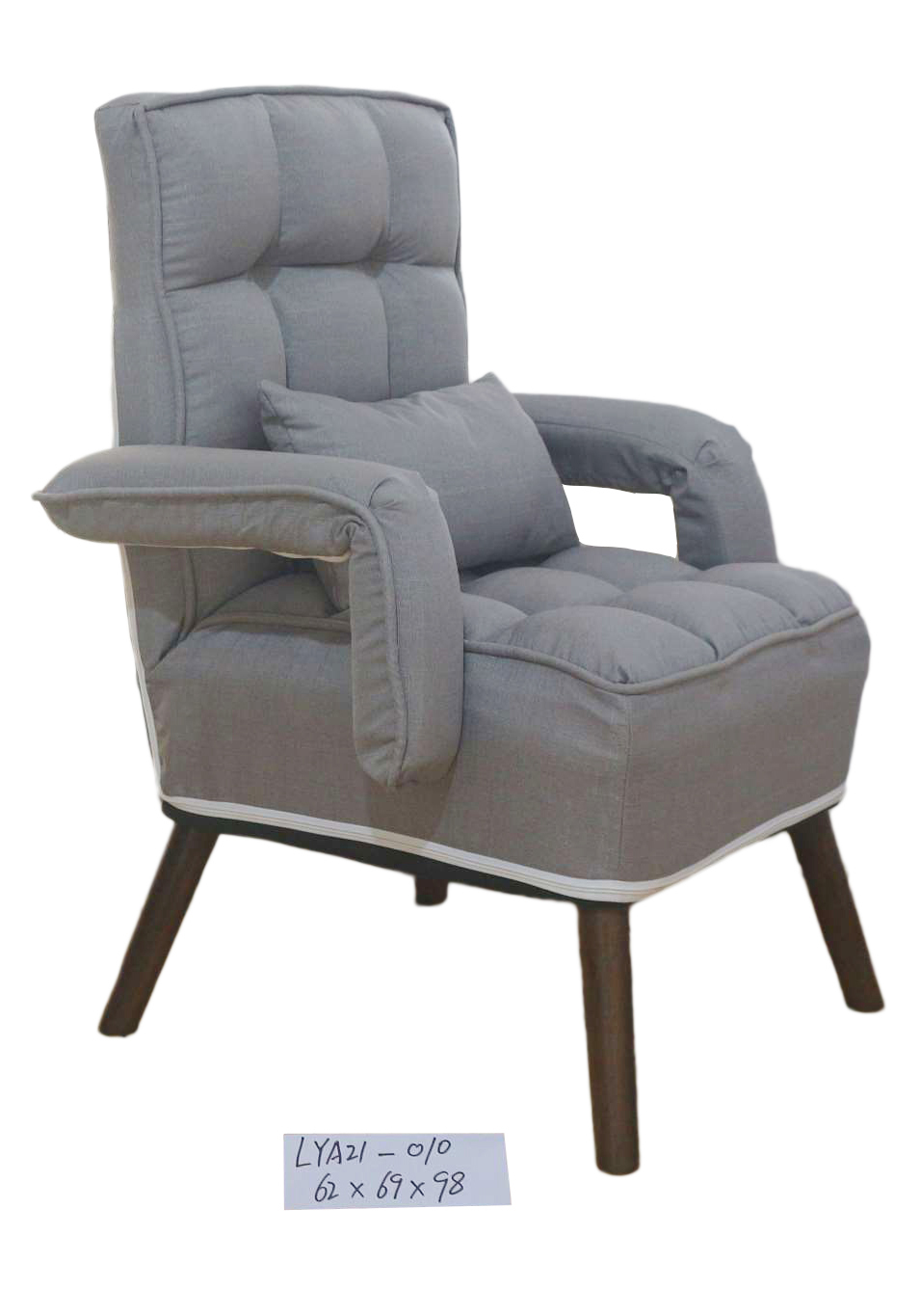 Northern Euope design Solid wood Dark Grey Artificial Fabric Armchair LYA21-010