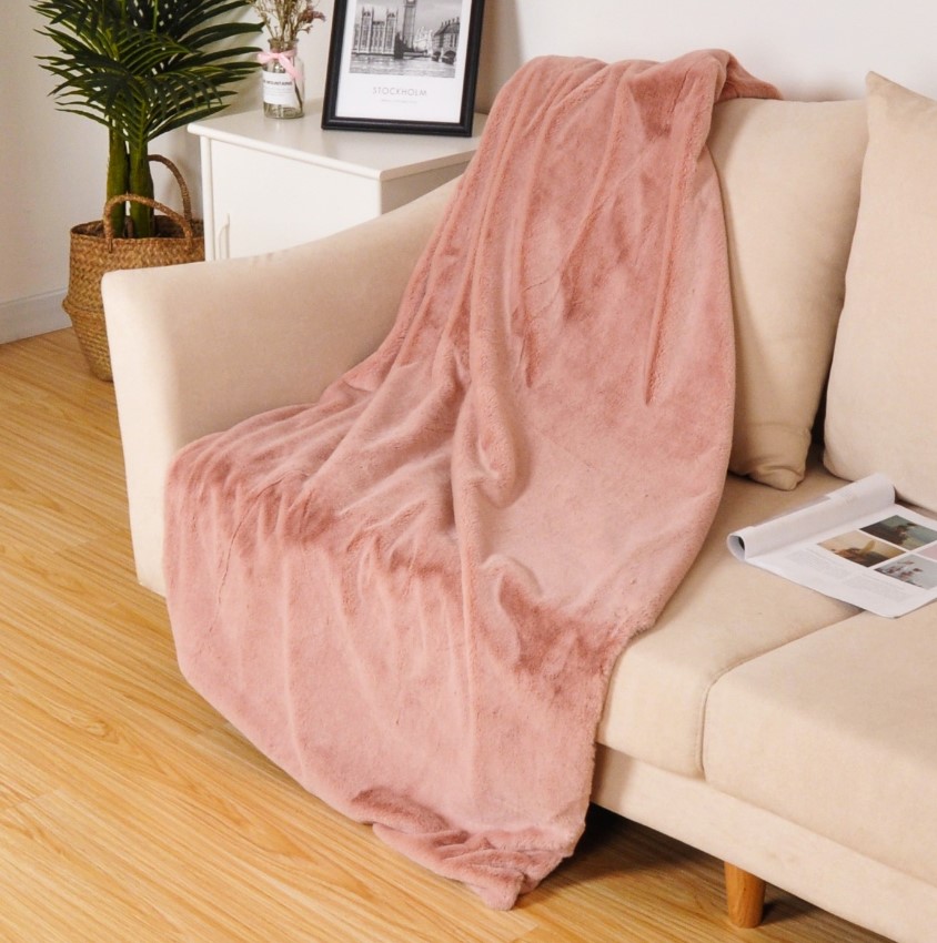 Super soft fur blankets warm faux fur blanket throw wholesale luxury rabbit fur throw blankets