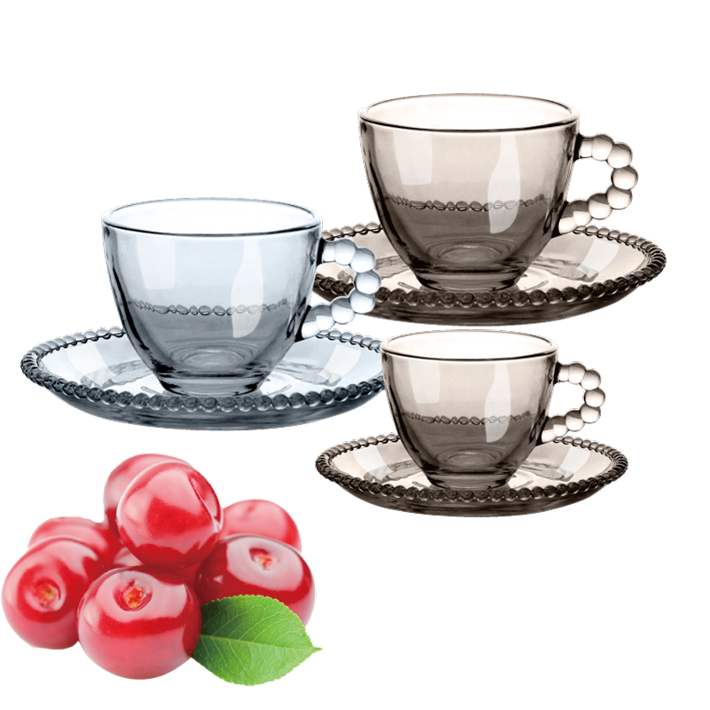 Garbo New design coffee set glaa tea cup with saucer