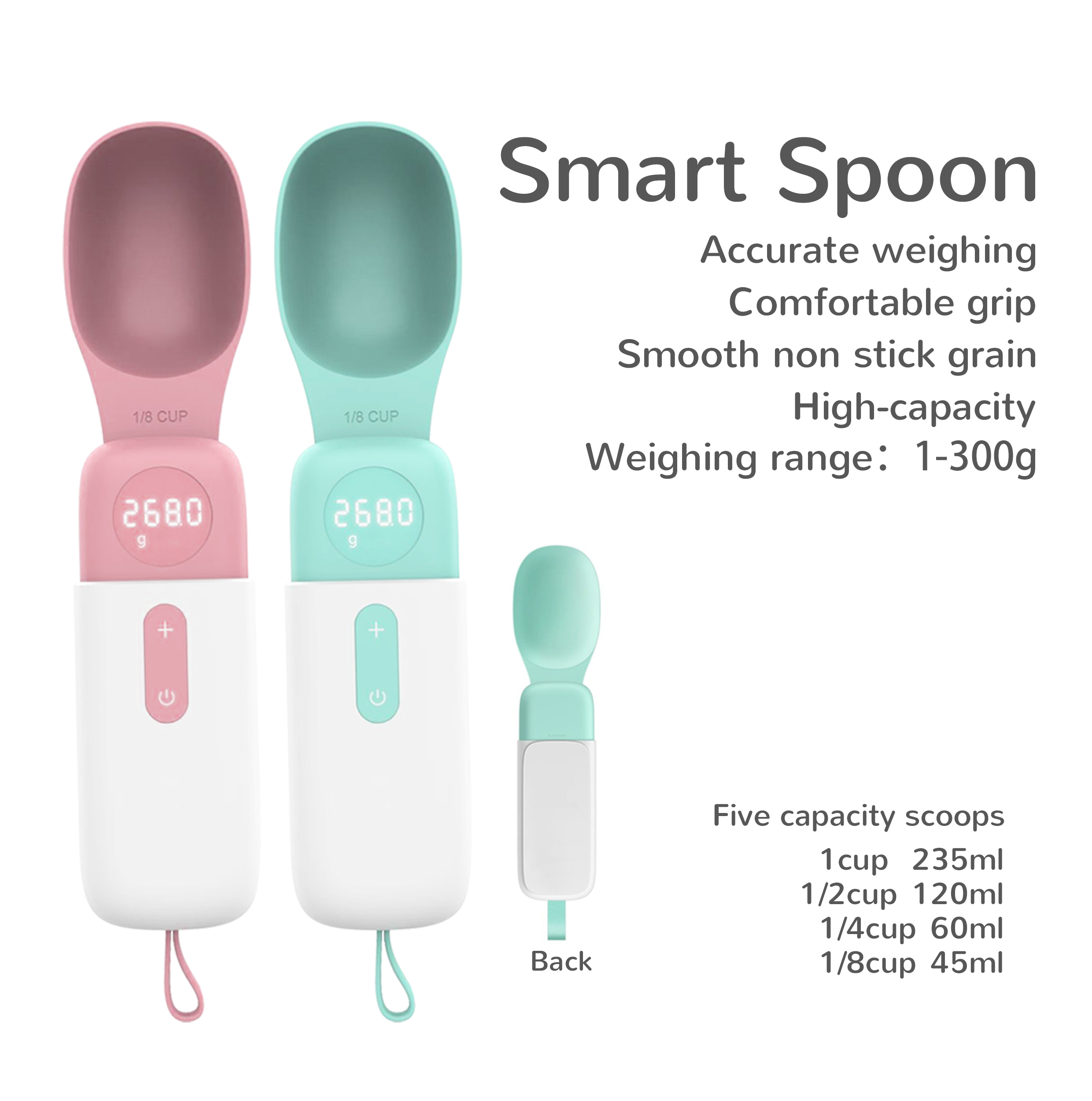 Pet weighing feeding spoon