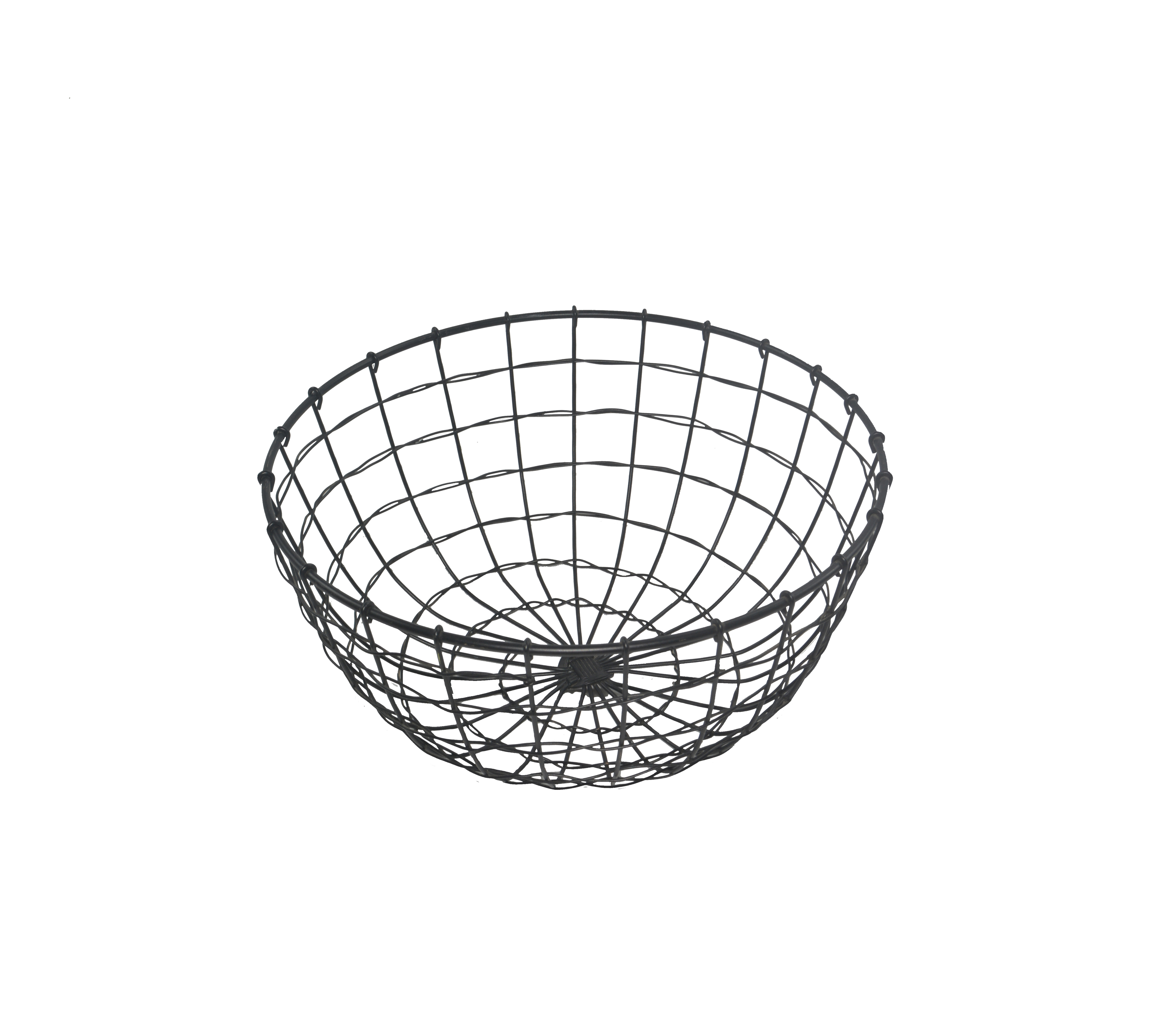Household Decorative Black Round Metal Wire mesh basket for fruit bread