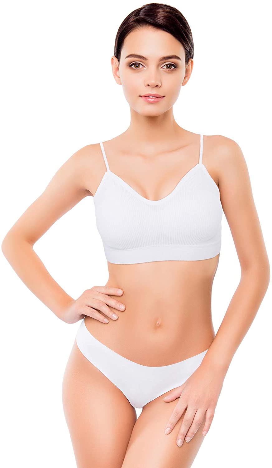 V Neck Padded Bralette Adjustable Straps
