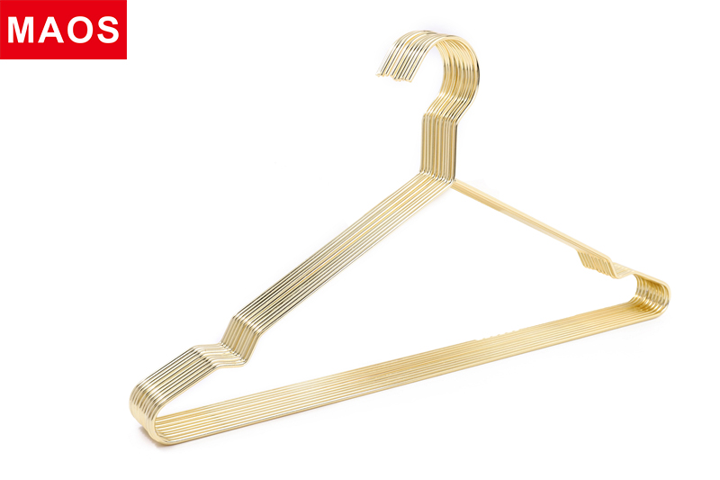 Ultra-slim space-saving design metal hanger gold color