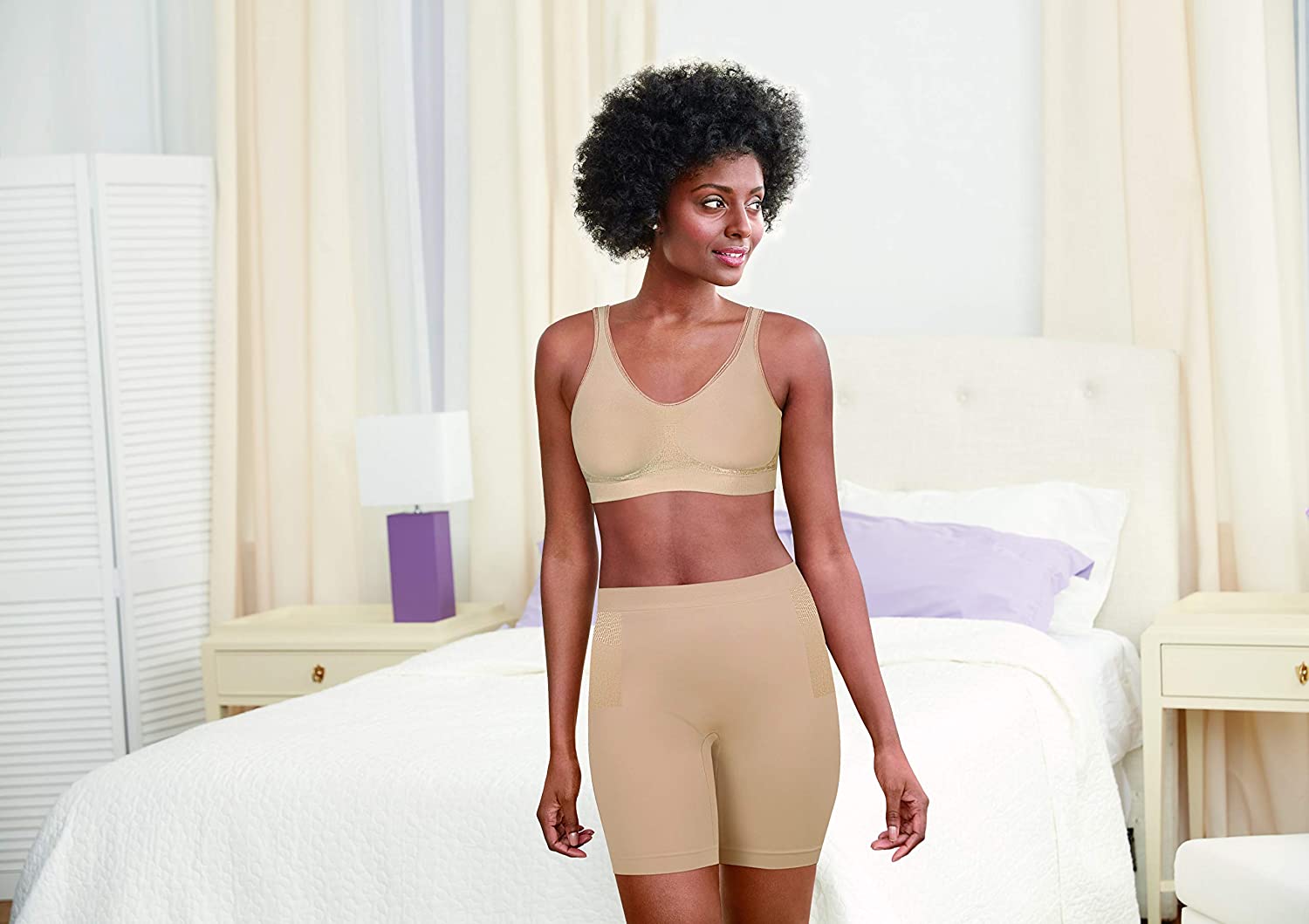 Womens Shapewear Tummy Control Shorts Brilliance High-Waist Panty Mid-Thigh Body Shaper Bodysuit