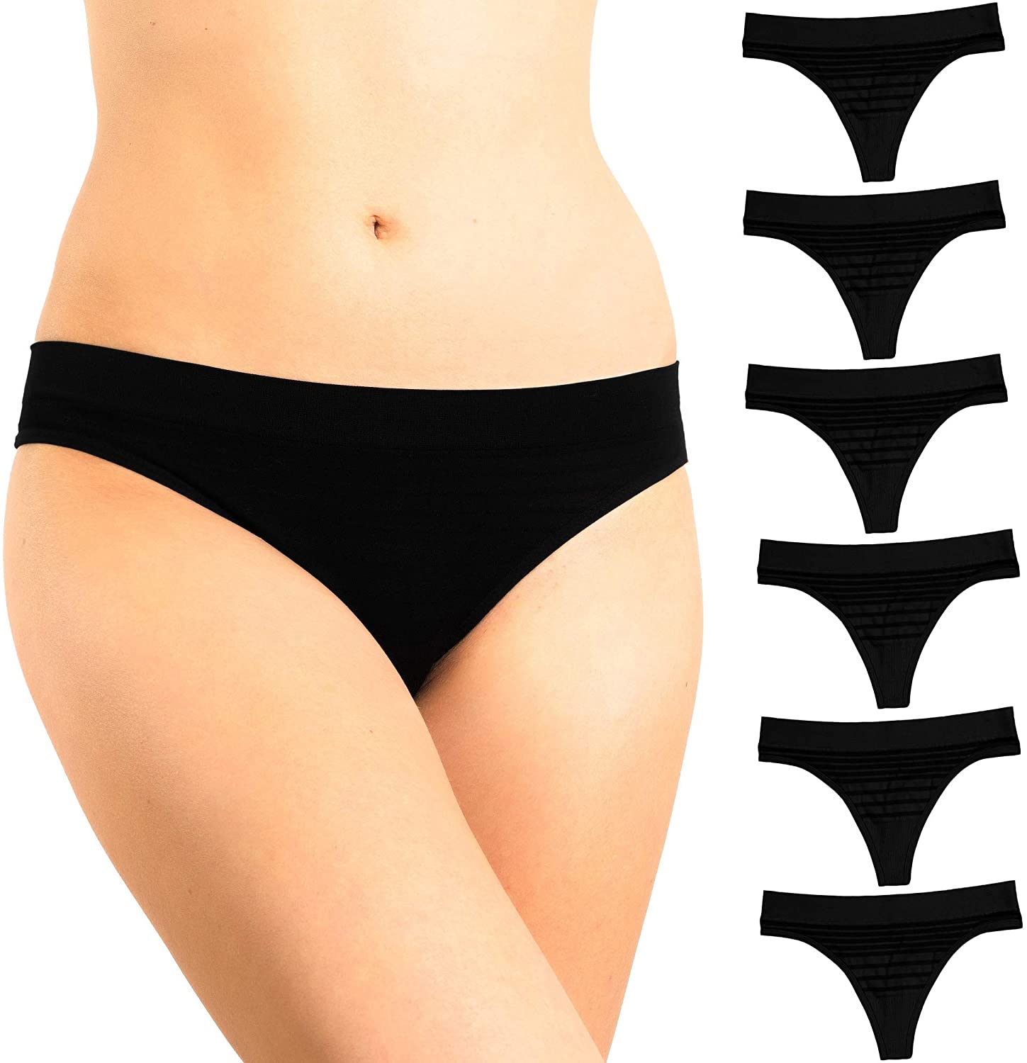 Women's Hipster Panties Seamless Low-Rise Cheekini Panty Soft Stretch Bikini Underwear