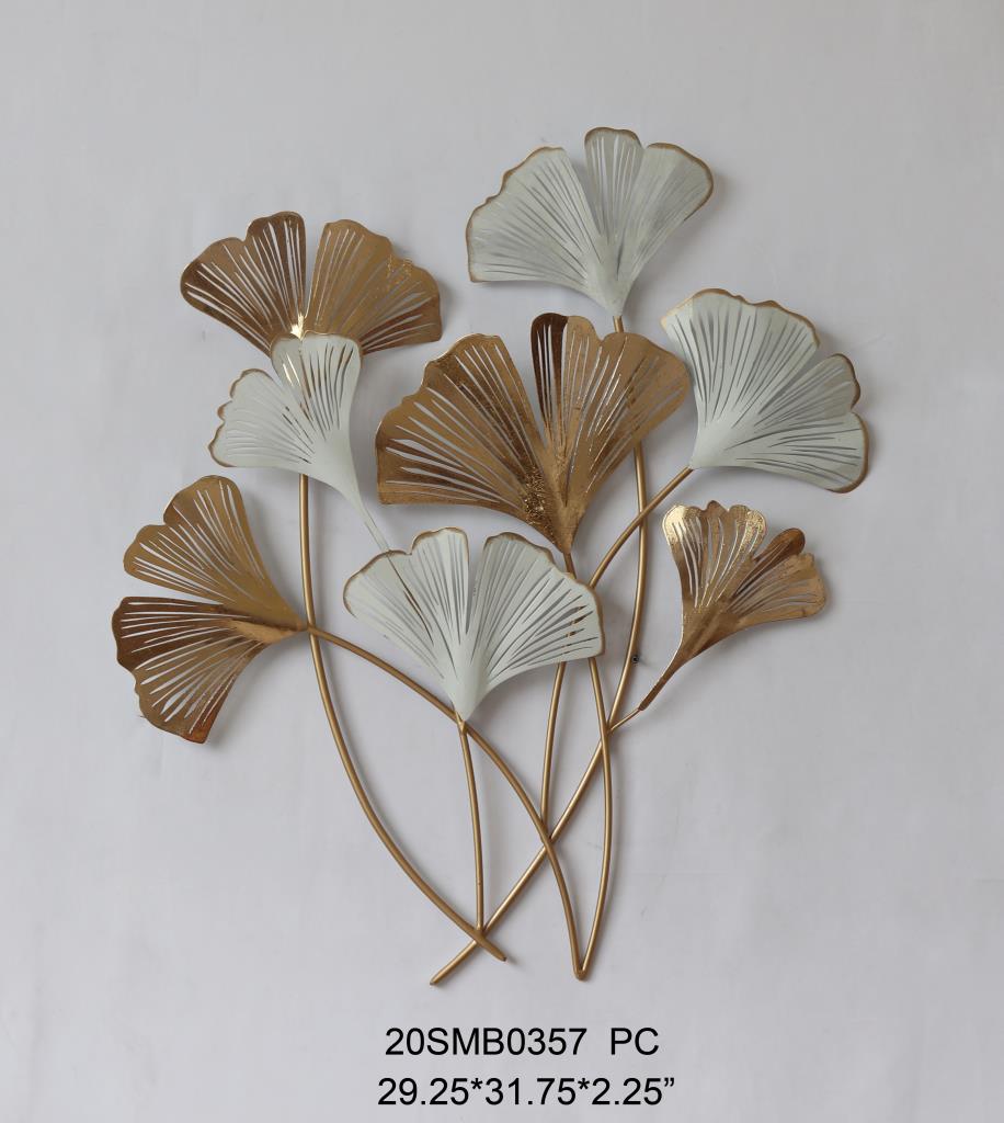 Metal gingko leave wall decoration