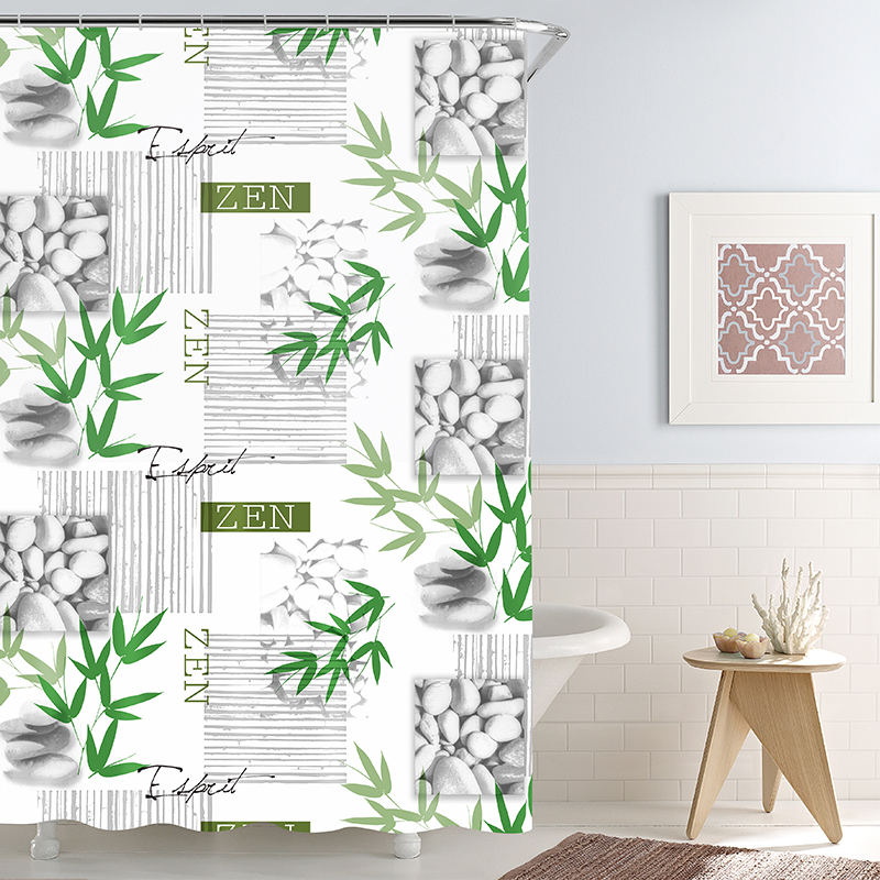 Antibacterial bathroom partition curtain printed PEVA shower curtain