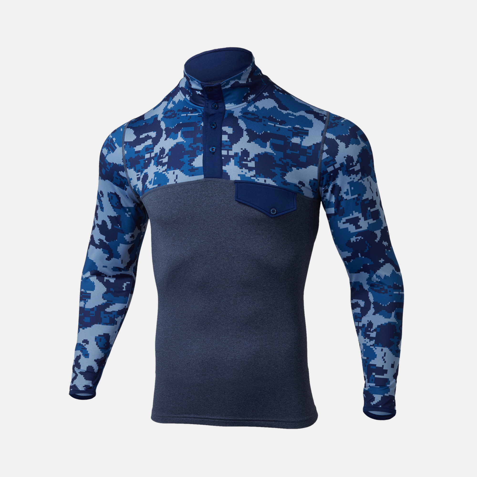 Winter/Autumn High Neck Fleeced Thermal Ls Shirt6