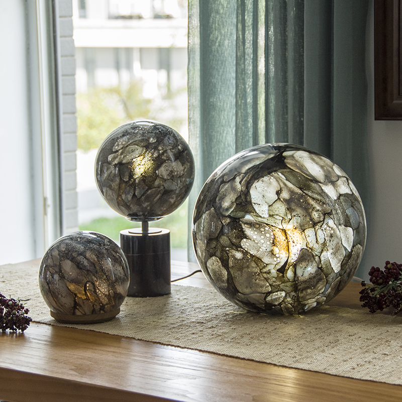 handmade art color glass decorative lighting spherictal/ stone shape without base G12-22/TL12/D18R70TMB1BS