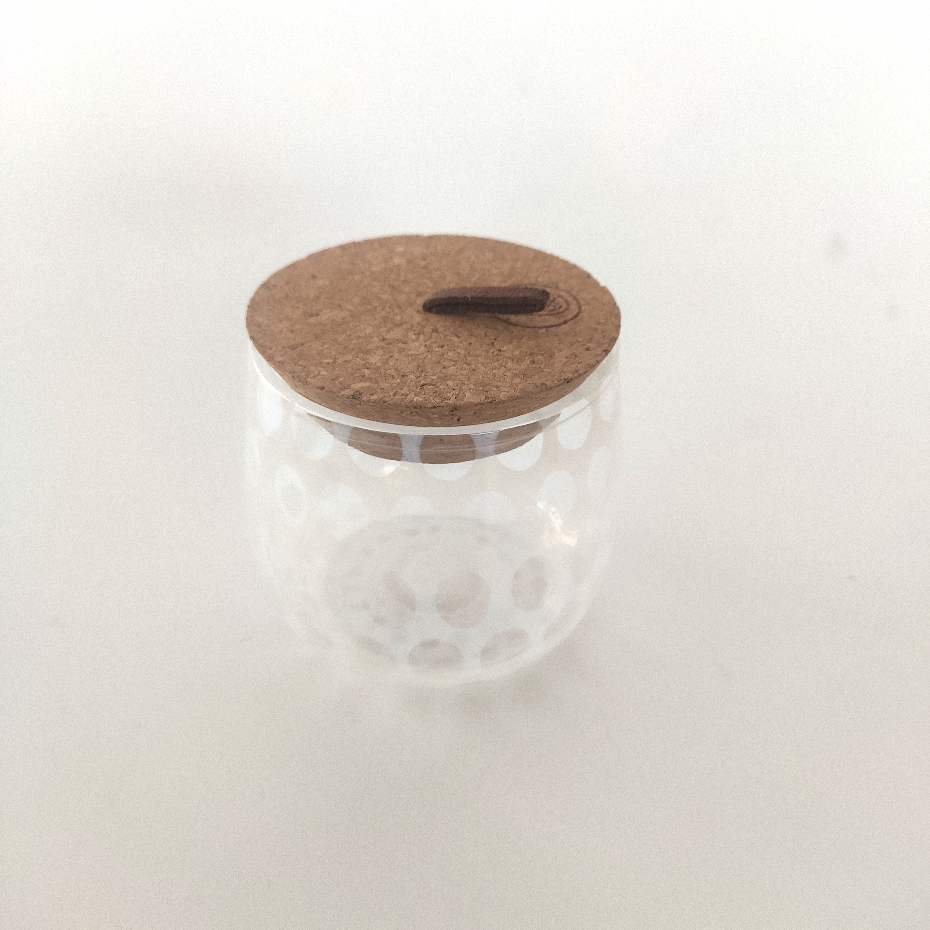 White mesh design craft glass candle holder