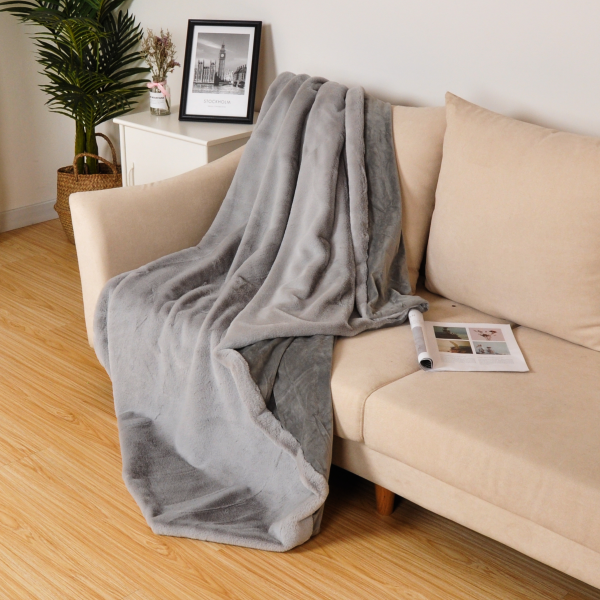 Super soft fur blankets warm faux fur blanket throw wholesale luxury rabbit fur throw blankets