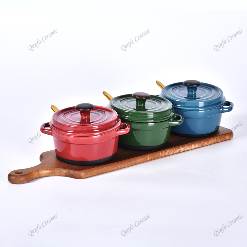 Factory wholesale spice bowl set Salt Crock Ceramic Seasoning Pot