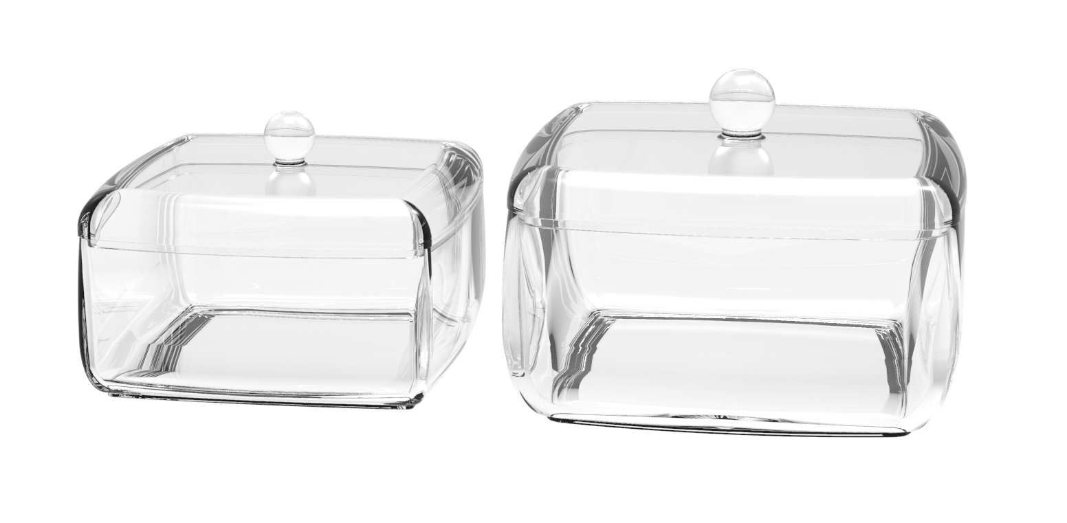 Clear Holder Storage Acrylic Cotton Swabs & Ball Holder Set